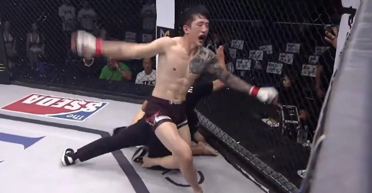 Top FC 24: Ji Young Kim stops Jun Woo Kim, hurt by referee in knee injury
